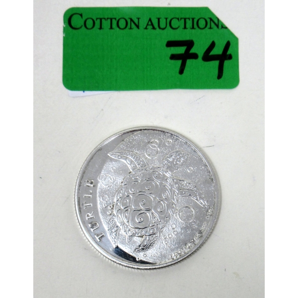 1 Oz .999 Silver 2022 Turtle Coin 