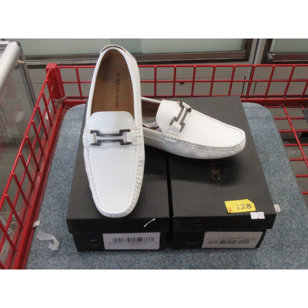 2 New Pairs of Men's White Bruno Marc Loafers - 10.5