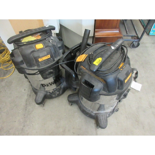 2 DeWalt 38L/10 Gal Shop Vacs - No Hoses