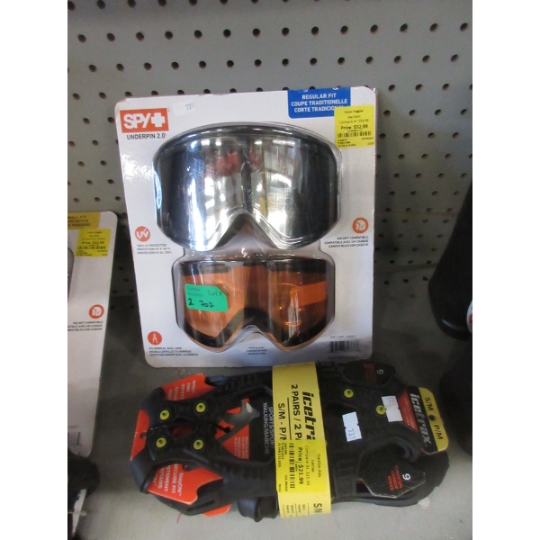 Spy Optic Snow Goggle Set & Pair of Ice Crampons