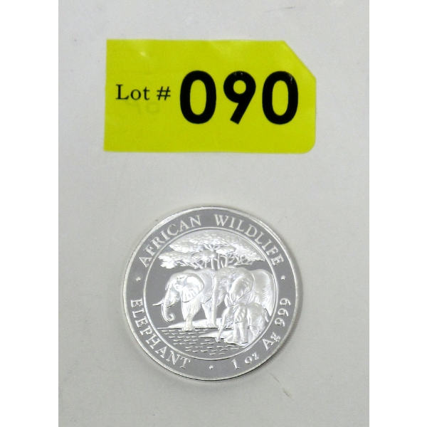 1 Oz .999 Silver 2013 African Wildlife Elephant Coin 