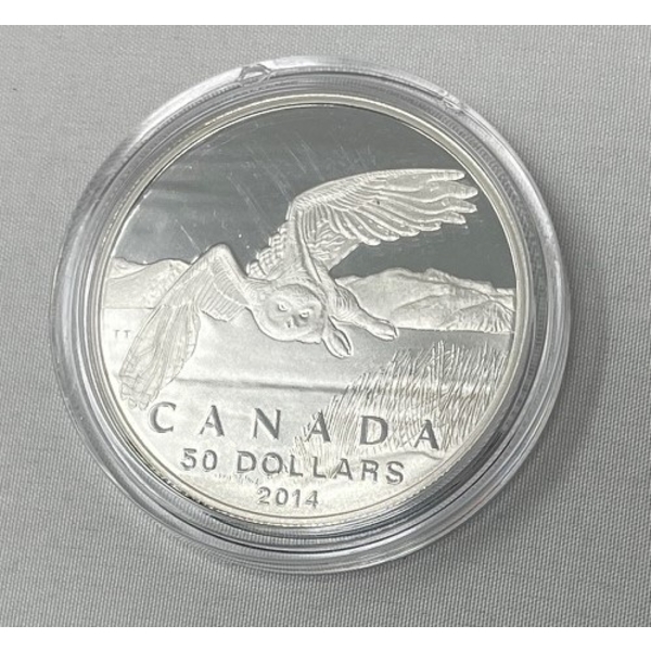 .9999 Silver 2014 Snowy Owl $50 Coin 
