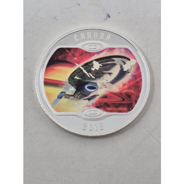 1/2 Oz .9999 Silver 2018 Colorized Star Trek $10 Coin 