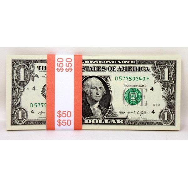 50 x $1 USD Uncirculated Sequential Numbered Bundle 