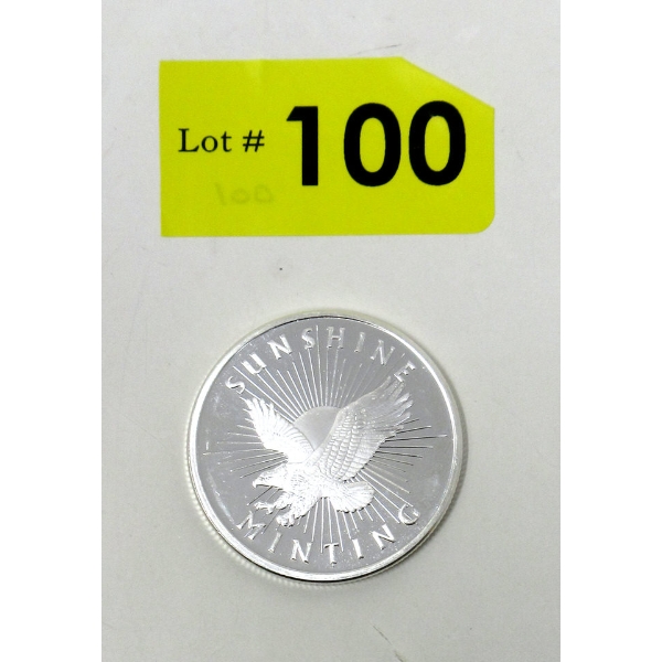 1 Oz .999 Silver Sunshine Minting Round 