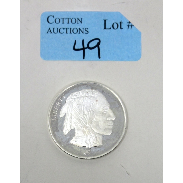 1 Oz .999 Silver Indigenous/ Buffalo Art Round 