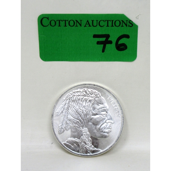 1 Oz .999 Silver Indigenous/Buffalo Round 