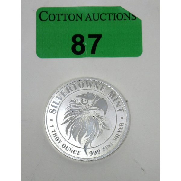 1 Oz .999 Silver Eagle Round SilverTowne Mint 