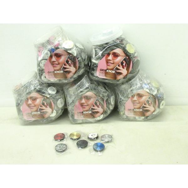 5 Containers of 100 New Cell Phone Grip Knobs