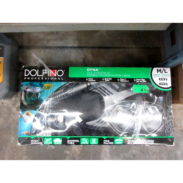 Dyna 5 Piece Adult Snorkeling Set - M/L