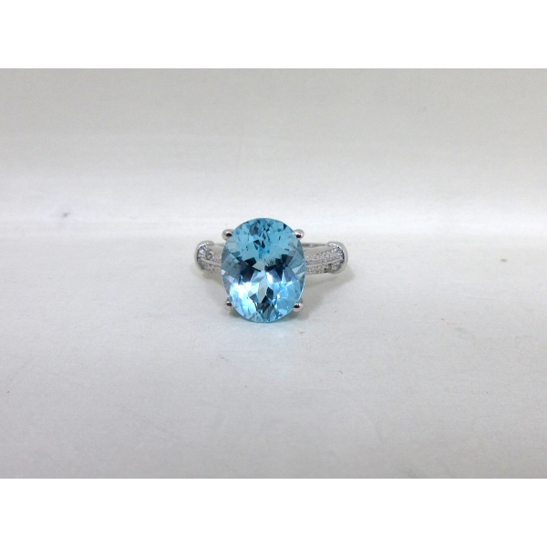 New Blue Topaz & Diamond Ring