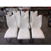 Image 1 : 6 High Back Ivory Bonded Leather Dining Chairs