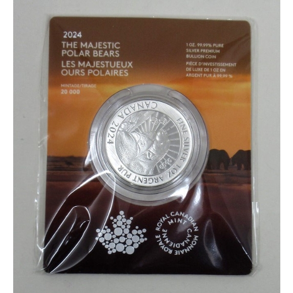 1 Oz .9999 Silver The Majestic Polar Bears Coin 
