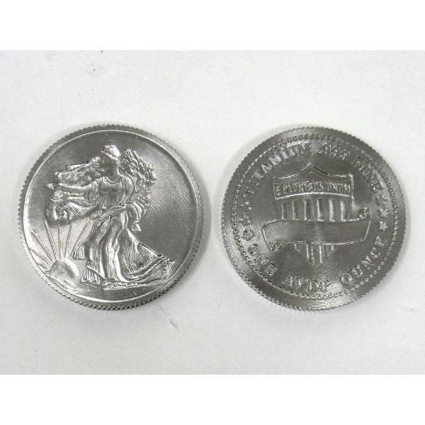 2 x 1 Oz Fine Titanium Walking Liberty Rounds