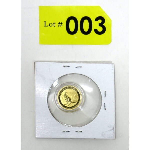 1/10 Oz .9999 Fine Gold 2014 Australian Kangaroo Coin 