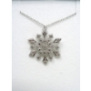 Image 1 : Multi-Diamond Set Snowflake Pendant Necklace