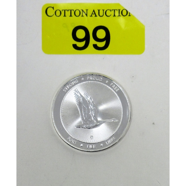 1 Oz .9999 Silver 2017 150th Strong-Proud-Free Round 