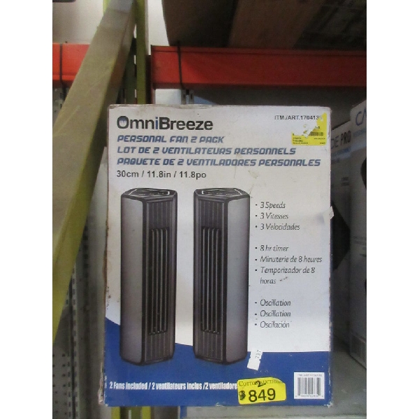 2 Twin Packs of Omni Breeze Desk Top Fans
