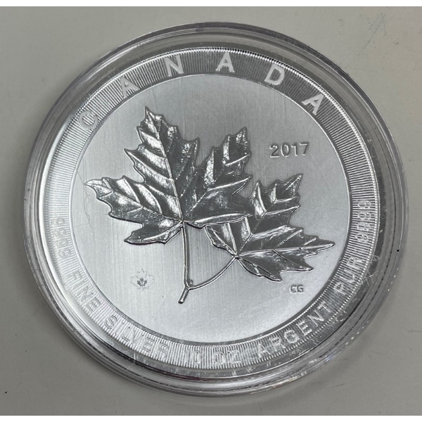 10 Oz .9999 Silver 2017 Maple Leaves Coin 
