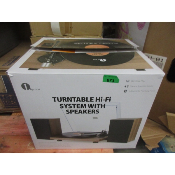 1byOne Turn Table Hi-Fi System with Speakers