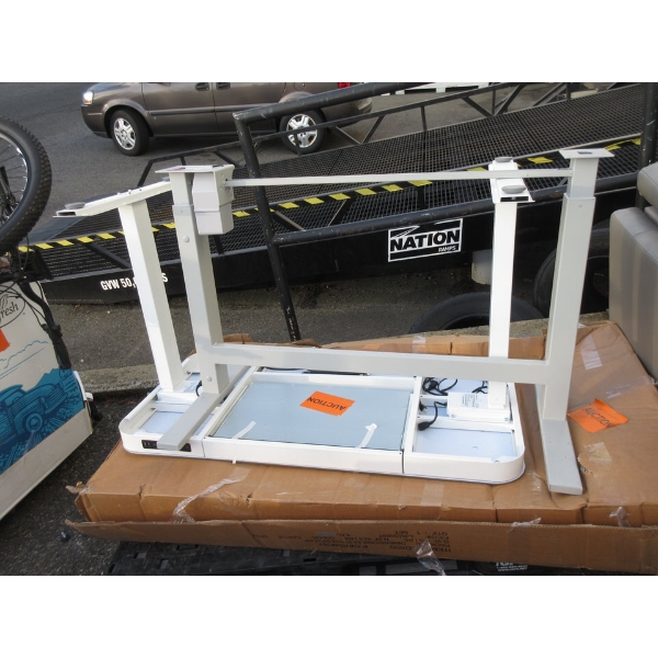 Skid of 2 Electric Desks & 1 E-Desk Frame