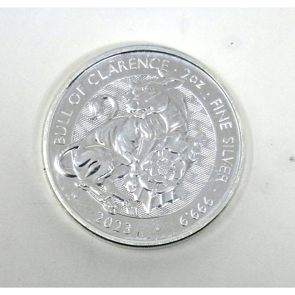 2 Oz .9999 Silver 2023 Bull of Clarence Coin 