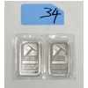 Image 1 : Uncut 2 x 1/2 Oz .999 Silver Pan American Bars 