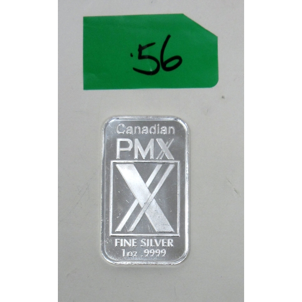1 Oz .9999 Silver Canadian PMX Bar 