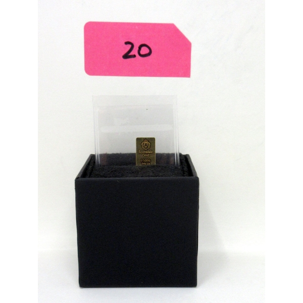 1/100 Oz .9999 Fine Gold Scottsdale Bar 