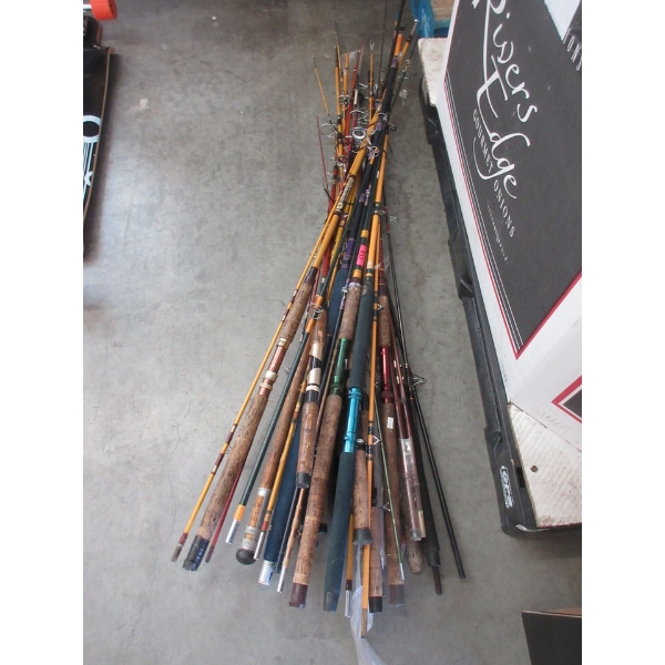 Bundle of 12+ Fishing Rods - Most are Cork Handled
