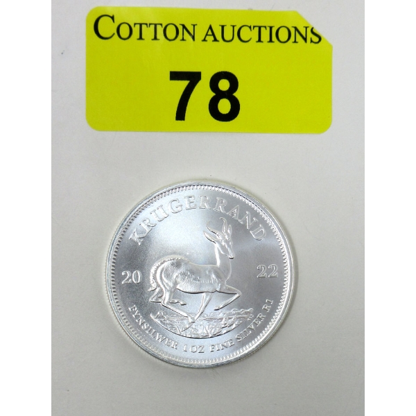 1 Oz .999 Silver 2022 Krugerrand Coin 