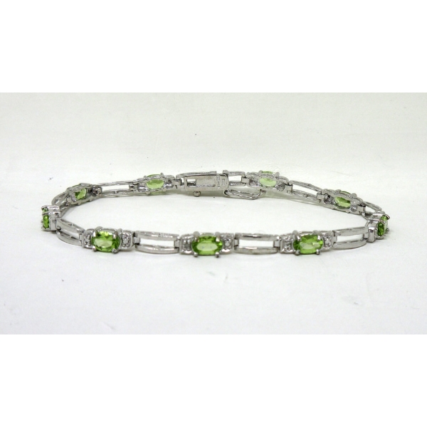 Peridot & Diamond Tennis Bracelet