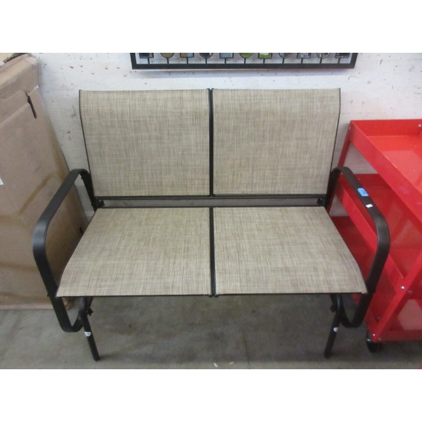 New 2 Person Brown Patio Glider Loveseat - Assembled