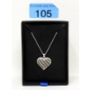 Image 2 : Half Carat Black & White Diamond Heart Pendant 