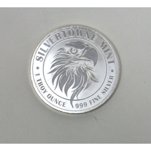 1 Oz .999 Silver Eagle SilverTowne Mint Round 