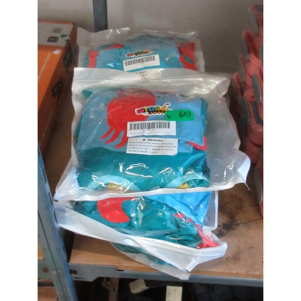 6 New 3 Piece Swimming Ring & Arm Floats Sets