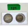 Image 1 : 1953 Canadian 80% Silver Dollar & 50¢ Coin Set
