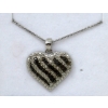 Image 1 : 1/2 CT Black & White Diamond Heart Pendant