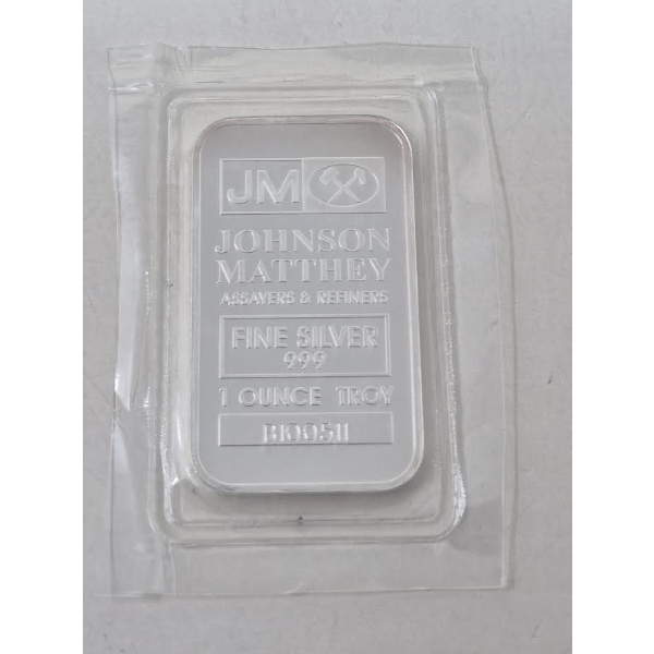 1 Oz .999 Silver Johnson Matthey Bar