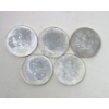 Image 2 : 5 x 1 Oz .9999 Silver Canada Maple Leaf Coins 