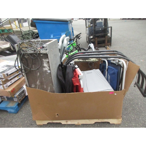 Skid of Assorted Storage Locker Goods - As Is