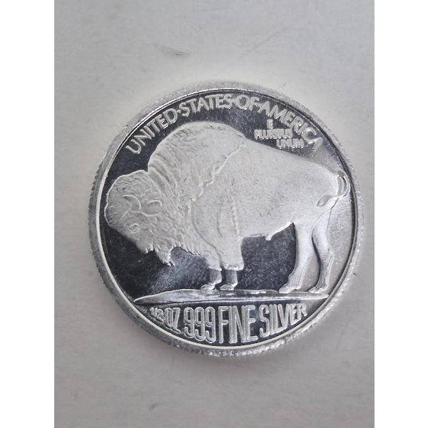 1/2 Oz .999 Silver Indigenous/Buffalo Art Round 