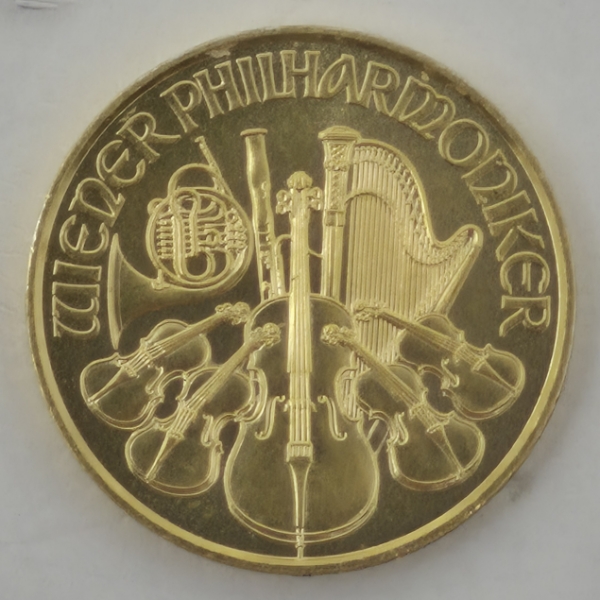 1/10 Oz .9999 Fine Gold Philharmoniker Coin 