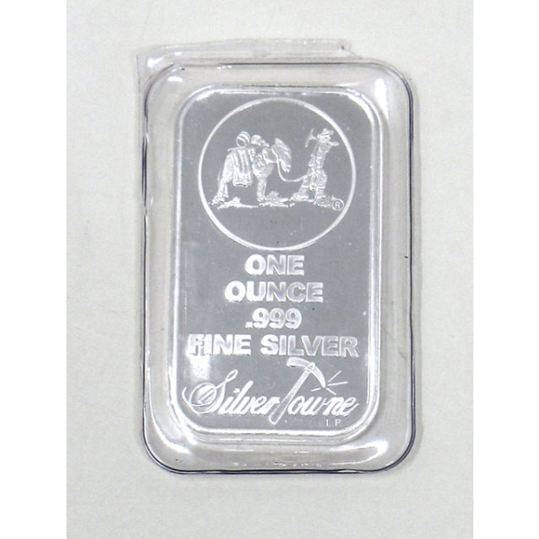 1 Oz .999 Silver Miner Mule SilverTowne Bar 