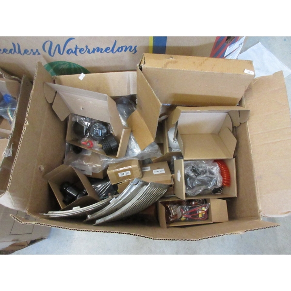 Large Box of Overstock Auto and Other Parts - As Is
