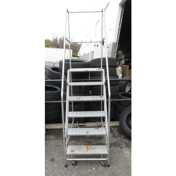 6 Step Rolling Warehouse Safety Ladder