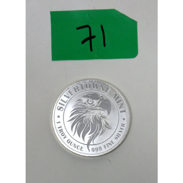 1 Oz .999 Silver Eagle SilverTowne Mint Round 