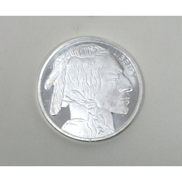 1 Oz .999 Silver Indigenous/Buffalo Round 
