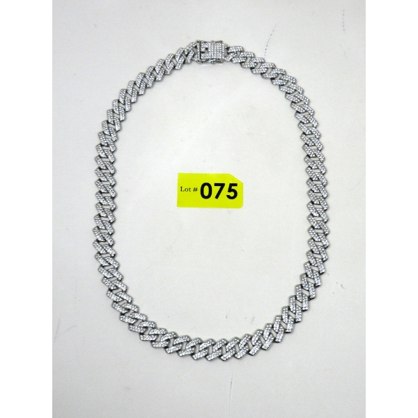 Brand New in Box Mans Pave Curb 24" Long Necklace