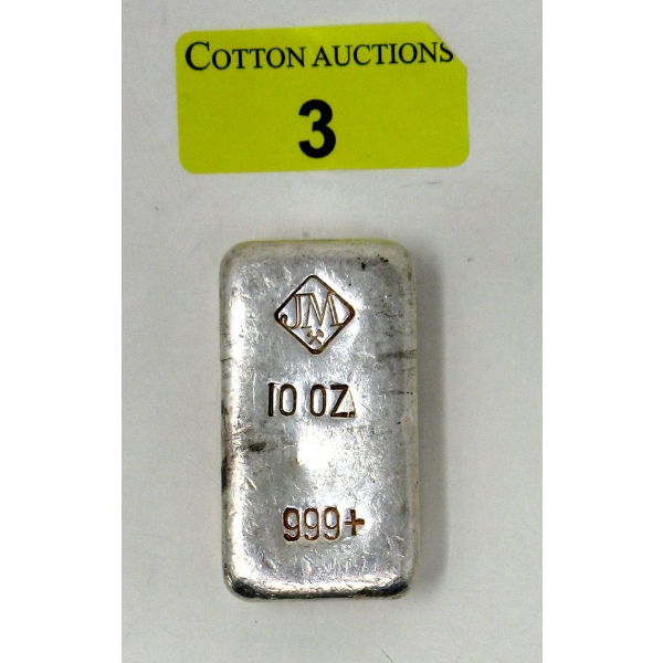 10 Oz .999+ Silver Johnson Matthey Bar 